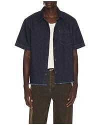 Percival - Harley Denim Cropped Boxy Shirt - Lyst