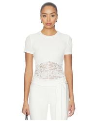 Michael Lauren - Ember Rib Lace Shortsleeve Tee - Lyst