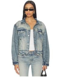 EB DENIM - Varsity Trucker Denim Jacket - Lyst