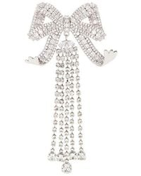 Self-Portrait - Crystal Bow Droplet Brooch - Lyst