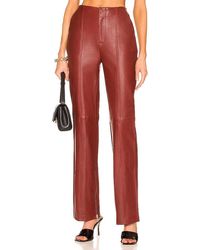 Designer Red Leather Pants for Women 