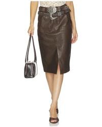 Markgong - Faux Leather Pencil Skirt With Detachable Belts - Lyst