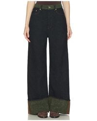 Ganni - Melange Twill Denim Baggy Jeans Fold-Up - Lyst