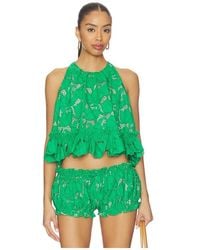 AKNVAS - Mika Guipure Lace Halter Top - Lyst