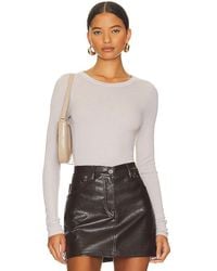 Enza Costa - Silk Knit Long Sleeve Tuck Top - Lyst