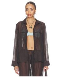 LNA - Sylvee Sheer Button Up - Lyst