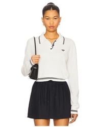 FRAME - Long Sleeve Tennis Polo Top - Lyst