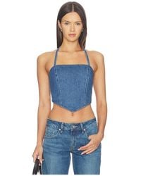 GOOD AMERICAN - Denim Recess Top - Lyst