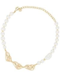 Self-Portrait - Collar Shell And Pearl Necklace En Color Oro Metálico Talla - Lyst