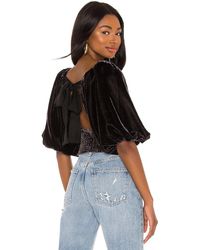 Free People Marie Velvet Open Back - Schwarz