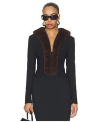 ROTATE BIRGER CHRISTENSEN - Faux Fur Collar Cardigan - Lyst