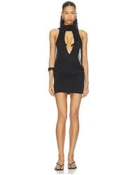 Indah - Pamela Deep Cowl Halter Neck Mini Dress - Lyst