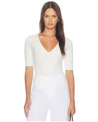 Fleur du Mal - Organic Cotton Deep Plunge Bodysuit - Lyst