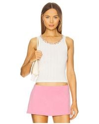 Alice + Olivia - Top Sin Mangas Allen En Color Ivory Talla En - Lyst