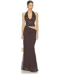 Runaway the Label - Valeria Halter Cutout Maxi Dress - Lyst