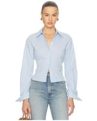 Helsa - Stripe Poplin Fitted Shirt - Lyst