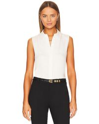 Theory - Fitted Sleeveless Silk Shirt - Lyst