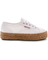 Superga Rubber Chunky Heel Espadrilles In White Lyst