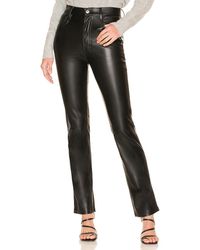 7 For All Mankind Faux Leather Easy Slim - Black