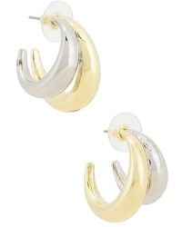 BaubleBar - Mixed Metal Double Hoop Earrings - Lyst