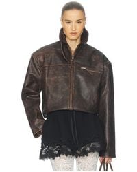 Helsa - The Leather Oversized Moto Jacket - Lyst