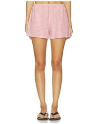 DONNI. - X Revolve The Cotton Gingham Tap Short - Lyst