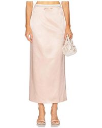 Courtney Zheng - Irene Wool Silk Duchesse Midi Skirt - Lyst