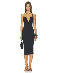 Fleur du Mal - Seduce U-Plunge Midi Dress - Lyst