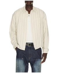 BOUND - Porto Herringbone Stripe Long Sleeve Shirt - Lyst