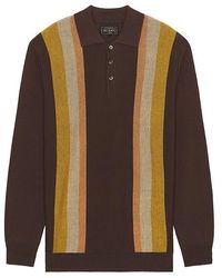 Beams Plus - Knit Polo Stripe Argyle En Color Marrón Talla (También En M, S, Xl) - Lyst