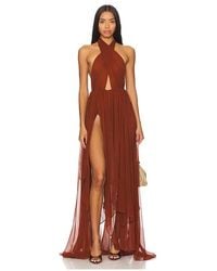 retroféte - Maxivestido Ina En Color Marrón Talla En - Lyst
