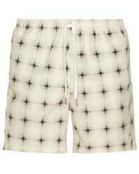 Bather - Ivory Digi Plaid Swim Trunks - Lyst