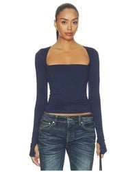 AFRM - Ines Knit Crepe Top En Color Azul Marino Talla (También En L, M, S, Xl, Xs, Xxl, Xxs) - Lyst