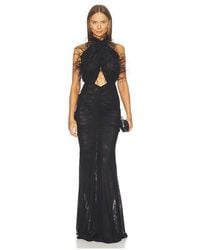 LAPOINTE - Abendkleid Feather Embroidery - Lyst