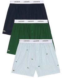 Lacoste - 3-Pack Cotton Weave Boxers - Lyst