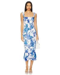 Hemant & Nandita - Vestido Midi En Color Azul Talla En - Lyst