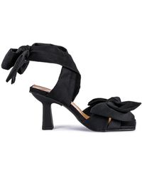 Ganni Soft Bow Hight Heel Sandal - Black
