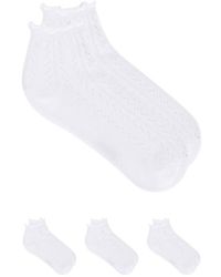 Stems - 3-Pack Pointelle Mid Crew Socks - Lyst
