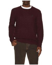 Polo Ralph Lauren - Wool Cashmere Cable Knit Crewneck Sweater - Lyst