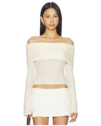 GUIZIO - Off Shoulder Knit Top - Lyst
