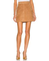 ENA PELLY Classic Suede Mini Skirt - Natural