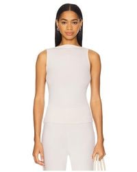 Enza Costa - Ärmelloses Oberteil Aus Strick Mit Seide Und U-Boot-Ausschnitt - Lyst