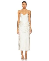 LPA - Ilaria Corset Midi Dress - Lyst