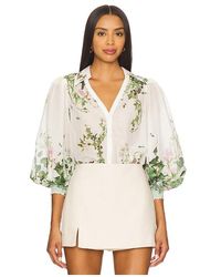 Alice + Olivia - Top Manga Larga Charis En Color Blanco Talla (También En M, S, Xs) - Lyst