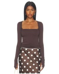 AFRM - Ines Knit Crepe Top En Color Chocolate Talla (También En L, M, S, Xl, Xs, Xxl, Xxs) - Lyst