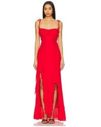 MAJORELLE - Vestido Largo Charrisse En Color Rojo Talla En - Lyst