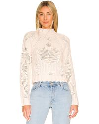 Free People X Revolve Reina Cable Pullover - White