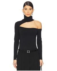 L'Agence - 'Agence Jersey De Cuello Alto Con Detalle Recortado Azia En Color Negro Talla (También En S, M) - Lyst