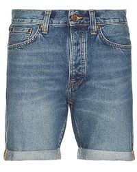 Nudie Jeans - Josh Denim Shorts En Color Azul Talla En - Lyst