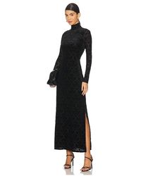 PAIGE - Mesh Velvet Jacquard Midi Dress - Lyst